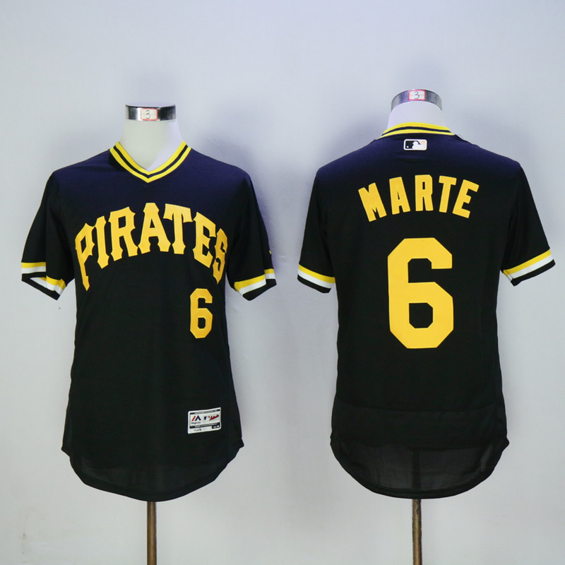 Men Pittsburgh Pirates 6 Marte Black Elite MLB Jerseys
